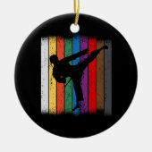 Karate Belt Colors Silhouette Keramisch Ornament (Voorkant)