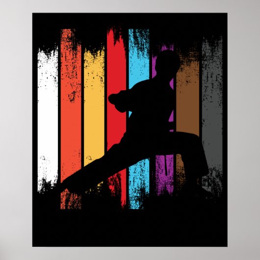 Karate Belt Colors Silhouette Poster (Voorkant)