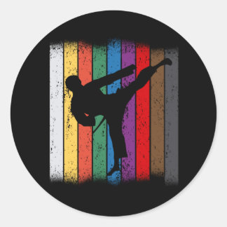 Karate Belt Colors Silhouette Ronde Sticker