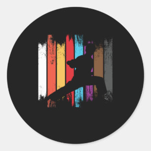Karate Belt Colors Silhouette Ronde Sticker