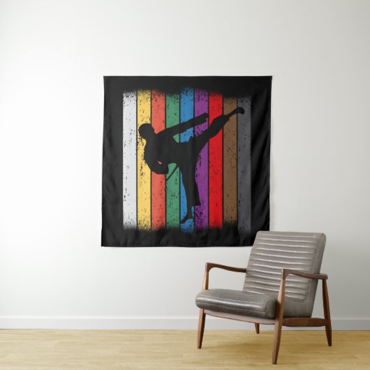 Karate Belt Colors Silhouette Wandkleed (In situ)