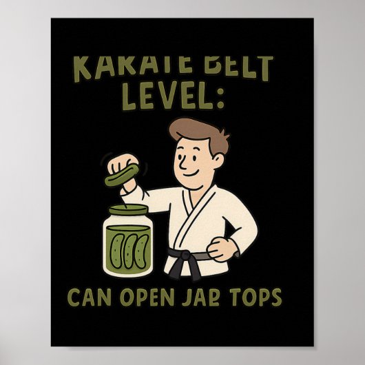 Karate Belt Level Kan Open Jar Topjes Martial Arts Poster (Voorkant)