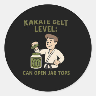 Karate Belt Level Kan Open Jar Topjes Martial Arts Ronde Sticker
