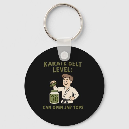 Karate Belt Level Kan Open Jar Topjes Martial Arts Sleutelhanger (Voorkant)