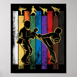 Karate Belt Silhouette Martial Arts Sport Poster