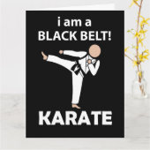 Karate ben ik Een Zwarte Band Karate Kaart (Gele Bloem)