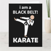 Karate ben ik Een Zwarte Band Karate Kaart (Voorkant)