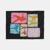 Karate Beoefenaar Collage Vrouwen Kinderen Sensei Fleece Deken (Voorkant (Horizontaal))