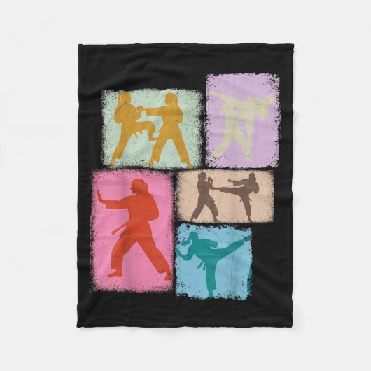 Karate Beoefenaar Collage Vrouwen Kinderen Sensei Fleece Deken (Voorkant)