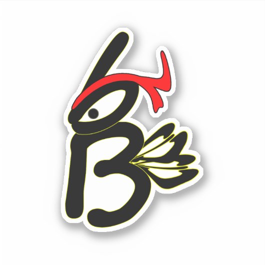 Karate Biene Sticker (Voorkant)