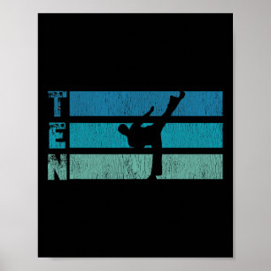 Karate Birthday 10 jaar Taekwondo Boy 10th Bi Poster