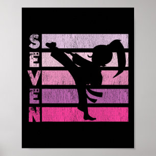 Karate Birthday 7 jaar: Taekwondo Girl 7e miljard Poster