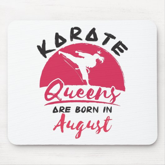 Karate Birthday August Women Girls Ladies Muismat (Voorkant)