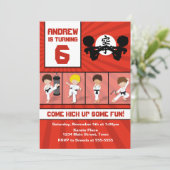 Karate Birthday Invitation 5x7 Karate Party Kaart (Staand voorkant)
