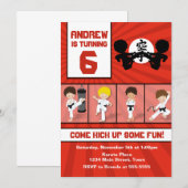 Karate Birthday Invitation 5x7 Karate Party Kaart (Voorkant / Achterkant)