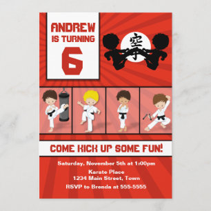 Karate Birthday Invitation 5x7 Karate Party Kaart