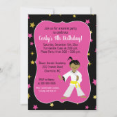 Karate Birthday Invitation Yellow Belt Kaart (Voorkant)