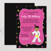 Karate Birthday Invitation Yellow Belt Kaart (Voorkant / Achterkant)