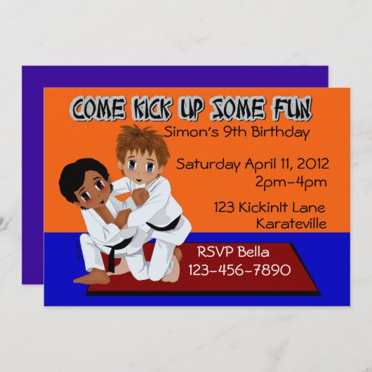 Karate Birthday Kaart (Voorkant / Achterkant)