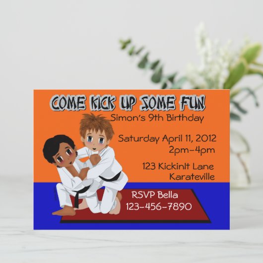 Karate Birthday Kaart (Staand voorkant)
