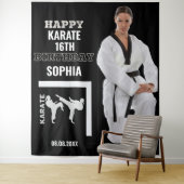Karate Birthday, Karate Girl Player Backdrops Wandkleed (In situ)