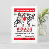 Karate Birthday Party Invitation (Boys) Kaart (Staand voorkant)