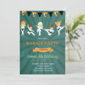 Karate Birthday Party Invitation Kaart (Staand voorkant)