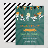 Karate Birthday Party Invitation Kaart (Voorkant / Achterkant)