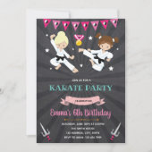 Karate Birthday Party Invitation Kaart (Voorkant)