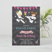 Karate Birthday Party Invitation Kaart (Staand voorkant)