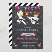 Karate Birthday Party Invitation Kaart (Voorkant / Achterkant)