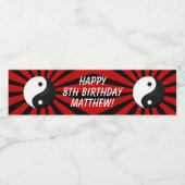 Karate Birthday Party Water Flactle Label Waterfles Etiket (Enkel label)