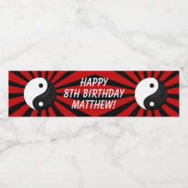 Karate Birthday Party Water Flactle Label Waterfles Etiket