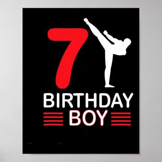 Karate Birthday Tee Boy Gift Kids Taekwondo 5  Poster (Voorkant)