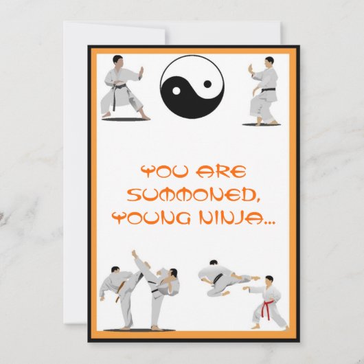 Karate Birthday Uitnodiging (Achterkant)