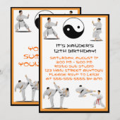 Karate Birthday Uitnodiging (Voorkant / Achterkant)