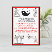 Karate Birthday Uitnodiging (Staand voorkant)