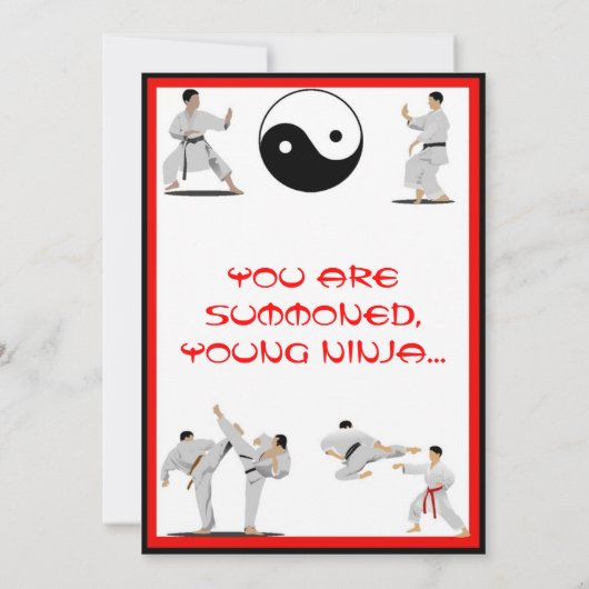 Karate Birthday Uitnodiging (Achterkant)