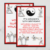 Karate Birthday Uitnodiging (Voorkant / Achterkant)