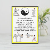 Karate Birthday Uitnodiging (Staand voorkant)