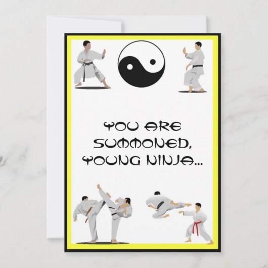 Karate Birthday Uitnodiging (Achterkant)