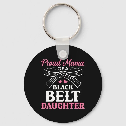 Karate Black Belt Daughter Mama Gift Martiale Arts Sleutelhanger (Voorkant)