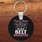 Karate Black Belt Daughter Mama Gift Martiale Arts Sleutelhanger (Voorkant)