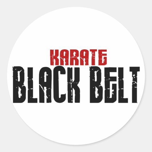Karate Black Belt Karate Ronde Sticker (Voorkant)