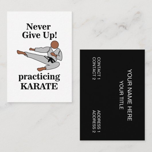 Karate Black Belt Martial Arts Academy Visitekaartje (Voorkant / Achterkant)