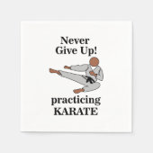 Karate Black Belt nooit opgeven Martial Arts Party Servet (Voorkant)