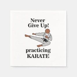 Karate Black Belt nooit opgeven Martial Arts Party Servet