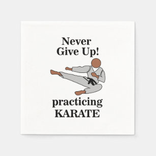 Karate Black Belt nooit opgeven Martial Arts Party Servet