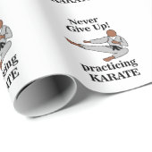 Karate Black Belt nooit opgeven vechtsporten Cadeaupapier (Rol Hoek)