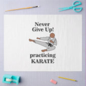 Karate Black Belt nooit opgeven vechtsporten Tissuepapier (Craft)